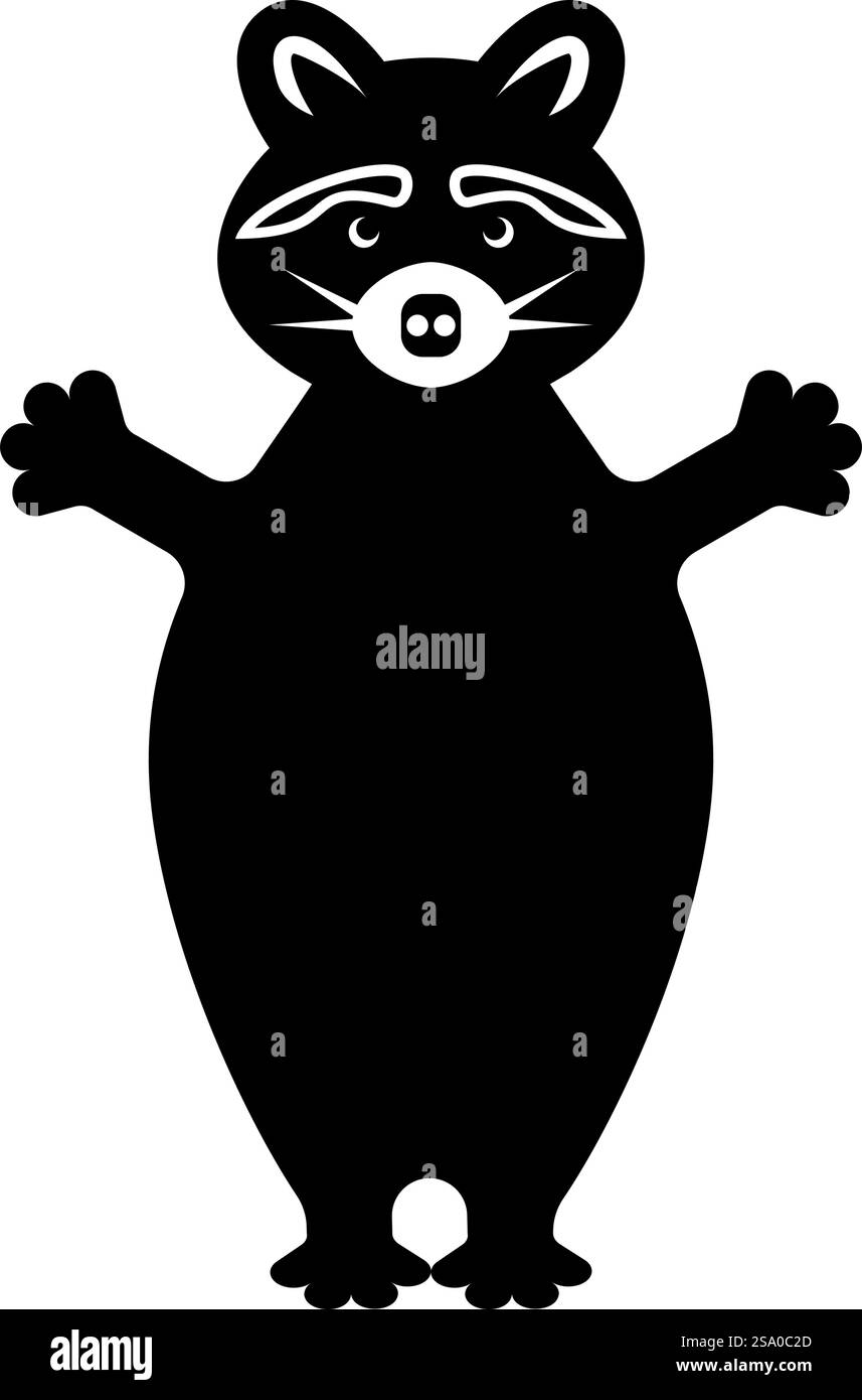 Raccoon icon black color vector illustration image flat style simple ...
