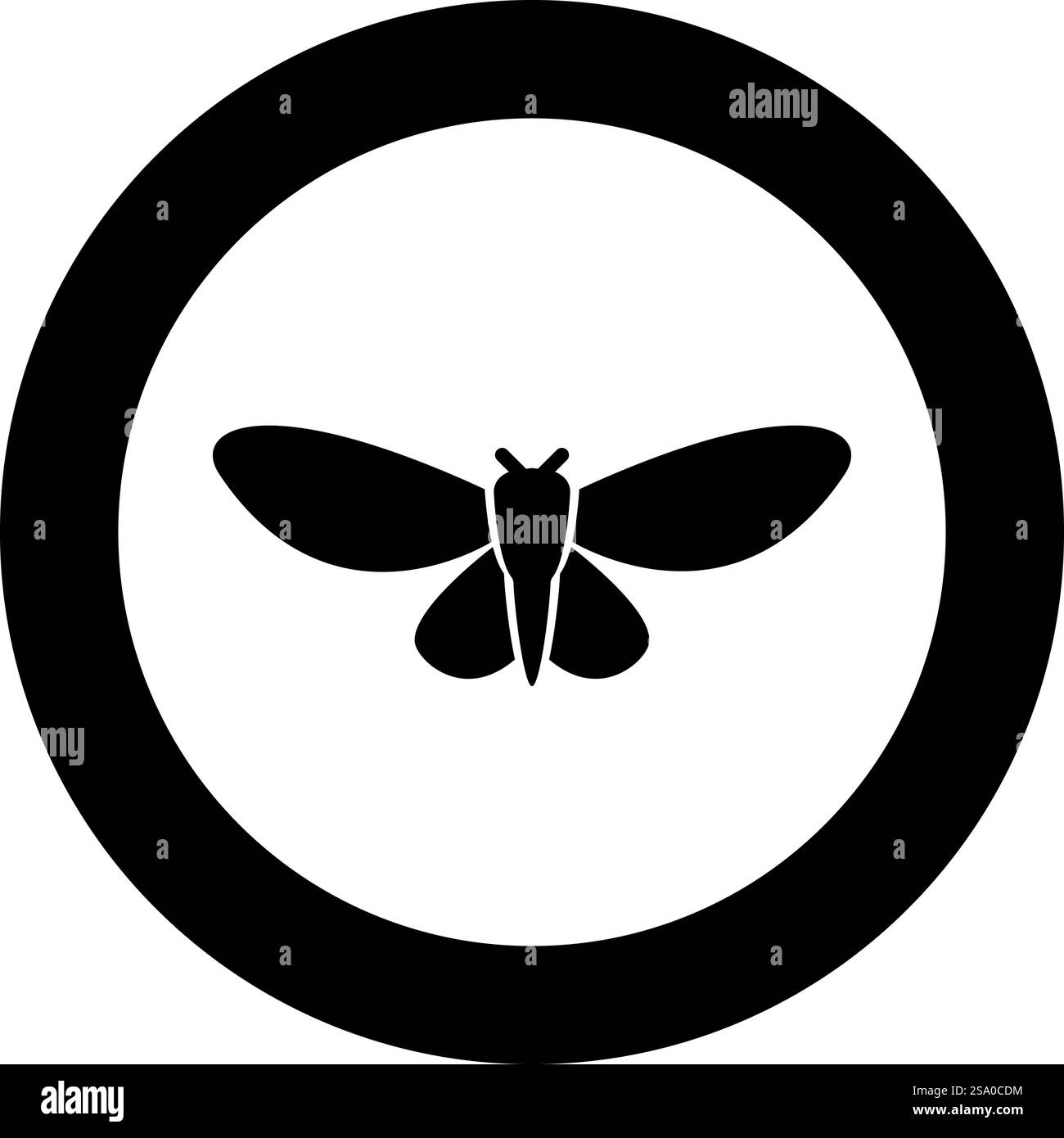 Moth butterfly clothing icon in circle round black color vector ...
