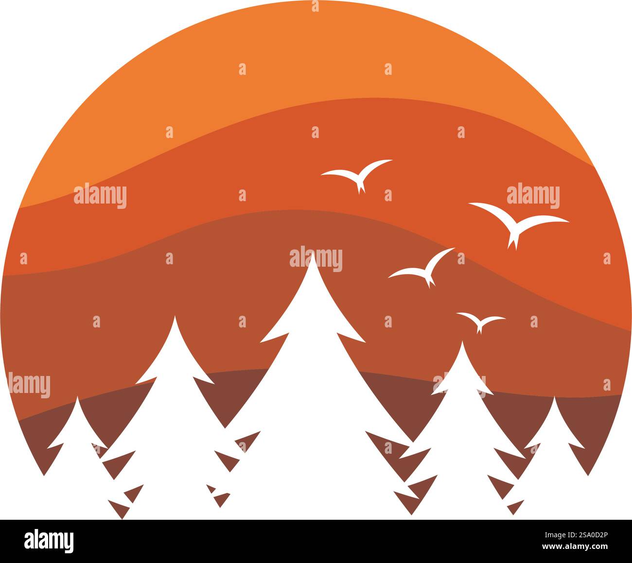 Forest Pine tree ilustration logo vector design Stock Vector Image ...
