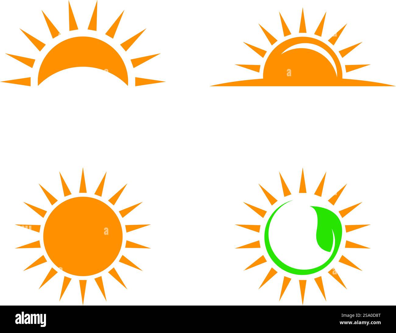 Sun illustration logo vector flat design template Stock Vector Image ...