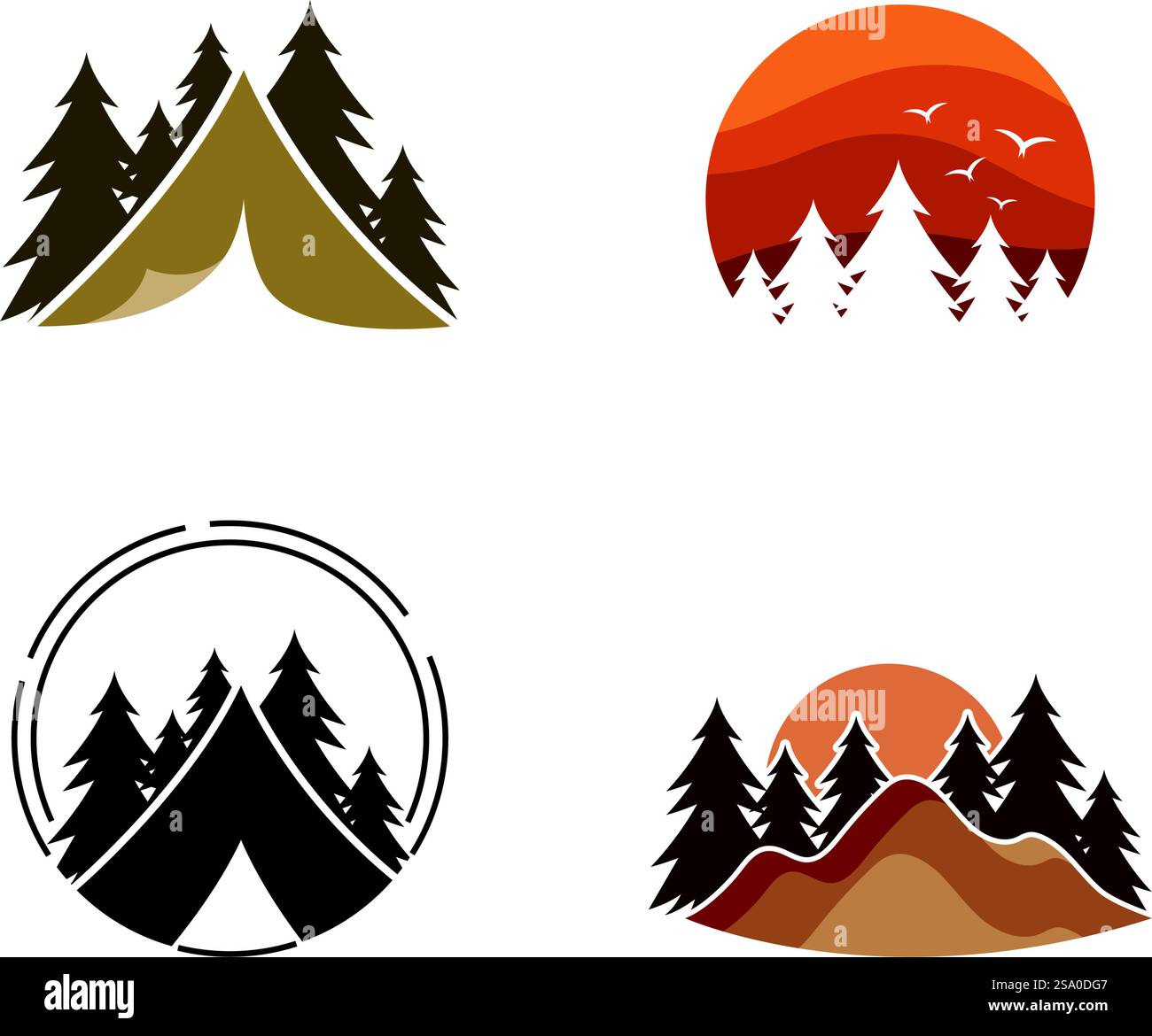 Forest Pine tree ilustration logo vector design Stock Vector Image ...