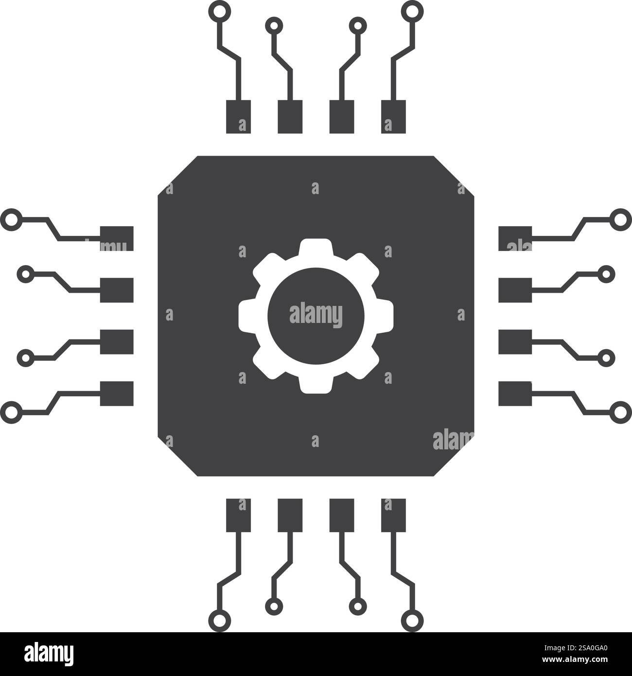 Artificial intelligence technology icon flat design Stock Vector Image ...