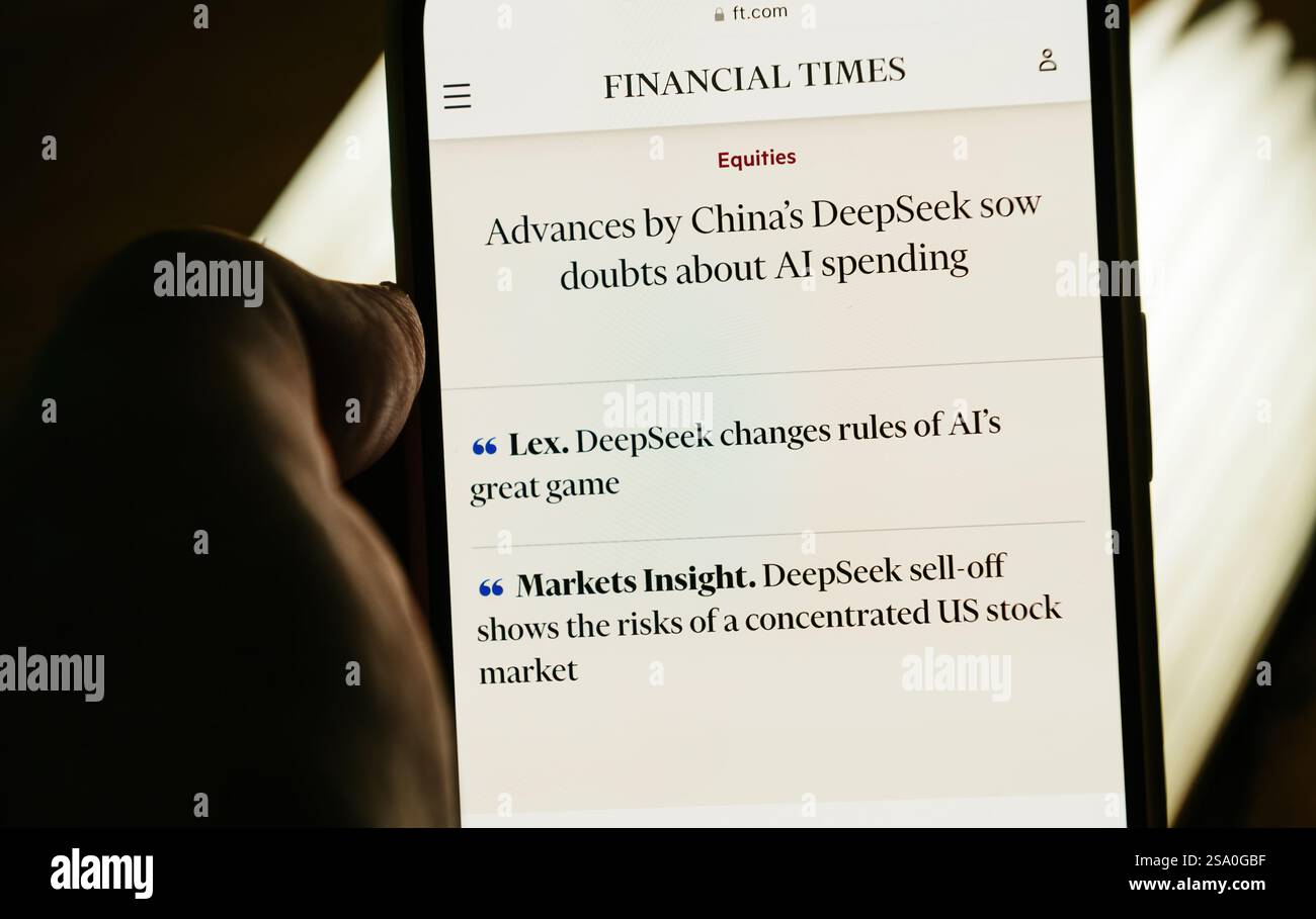 Paris, France Jan 28, 2025 Financial Times highlights China's