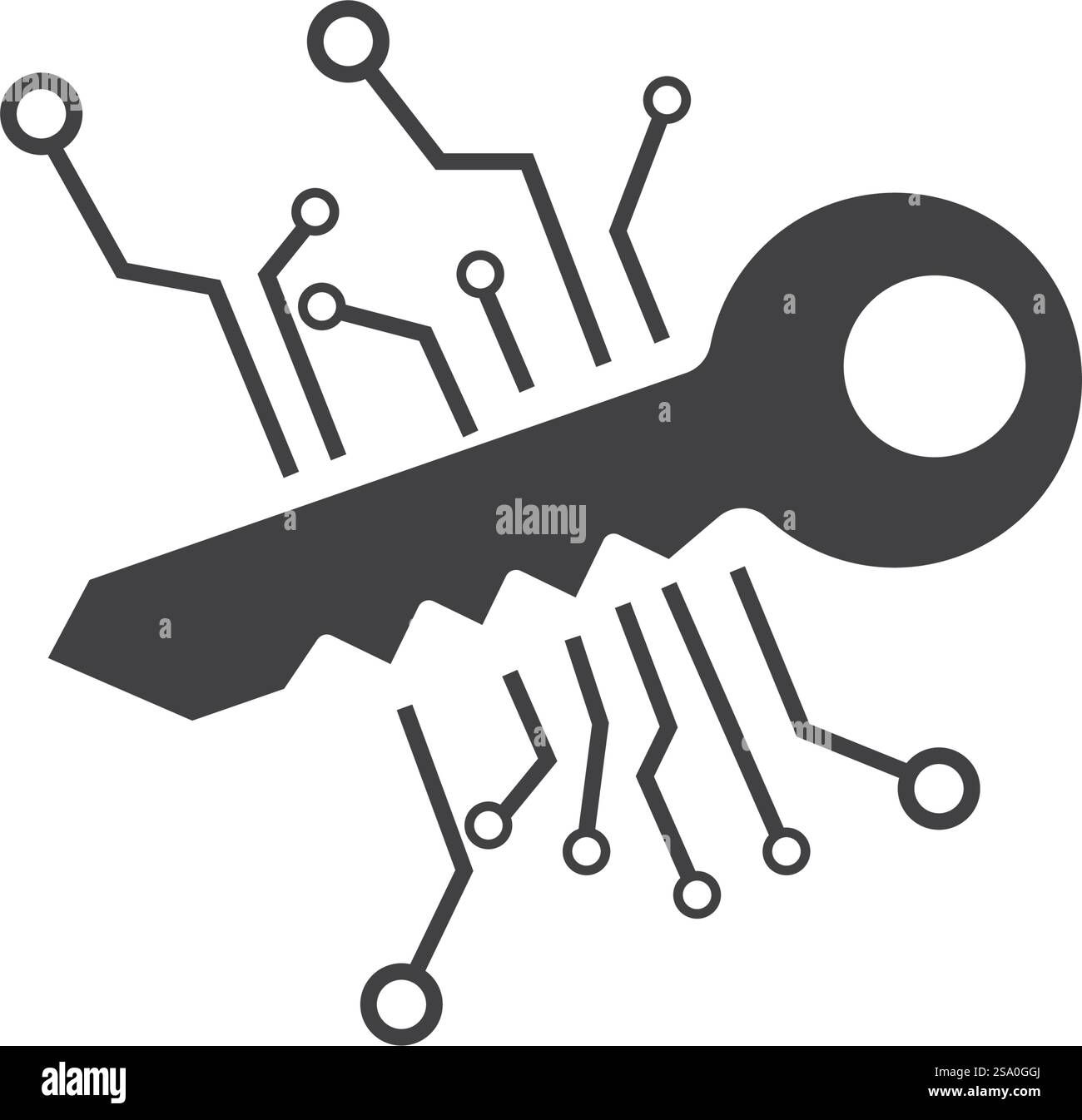 Artificial intelligence technology icon flat design Stock Vector Image ...