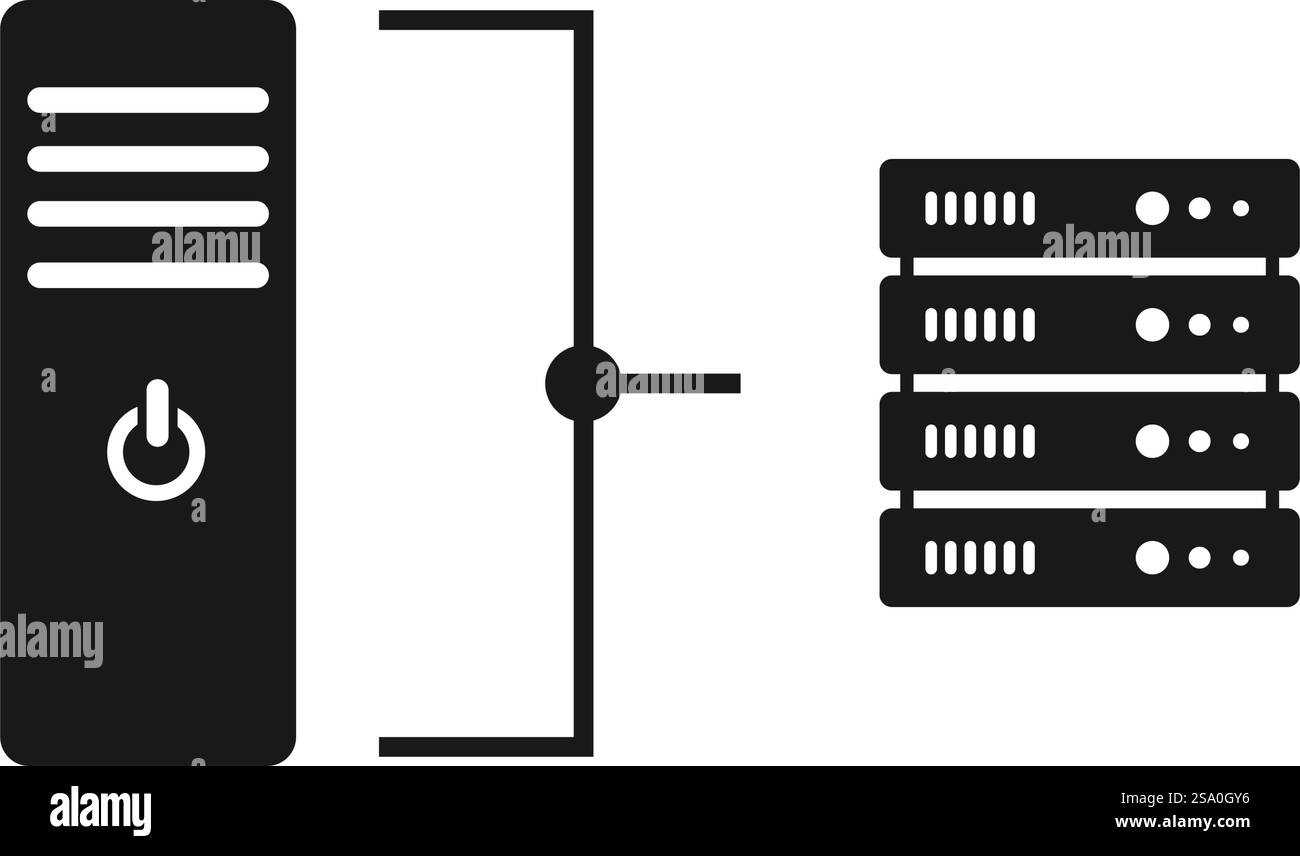Computer server icon flat design Stock Vector Image & Art - Alamy