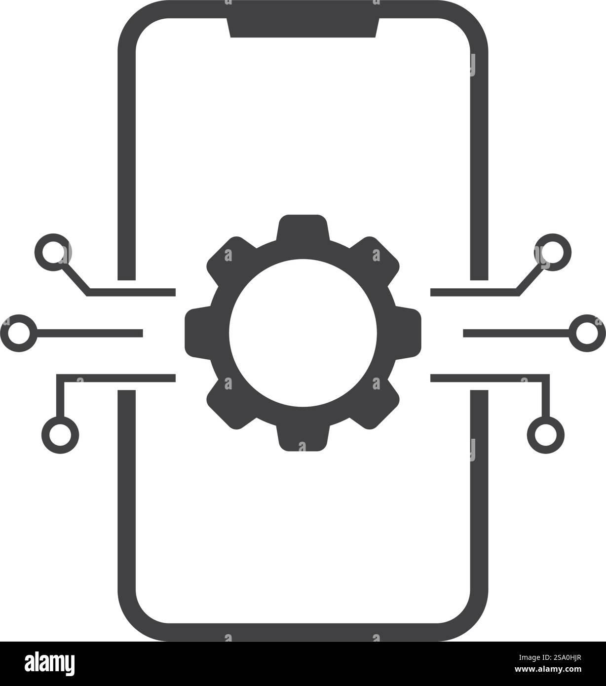 Artificial intelligence technology icon flat design Stock Vector Image ...