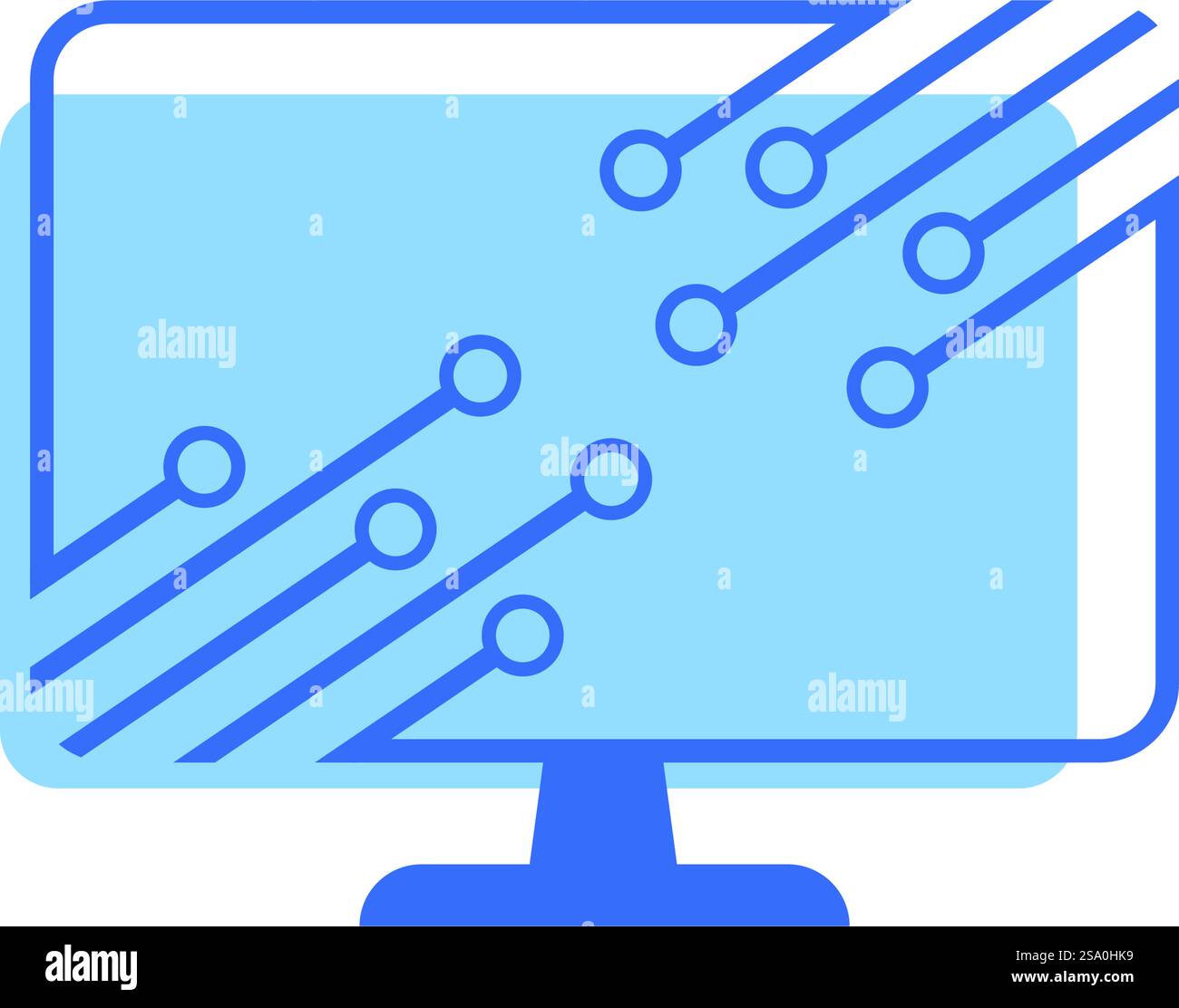 Computer tech logo flat design template Stock Vector