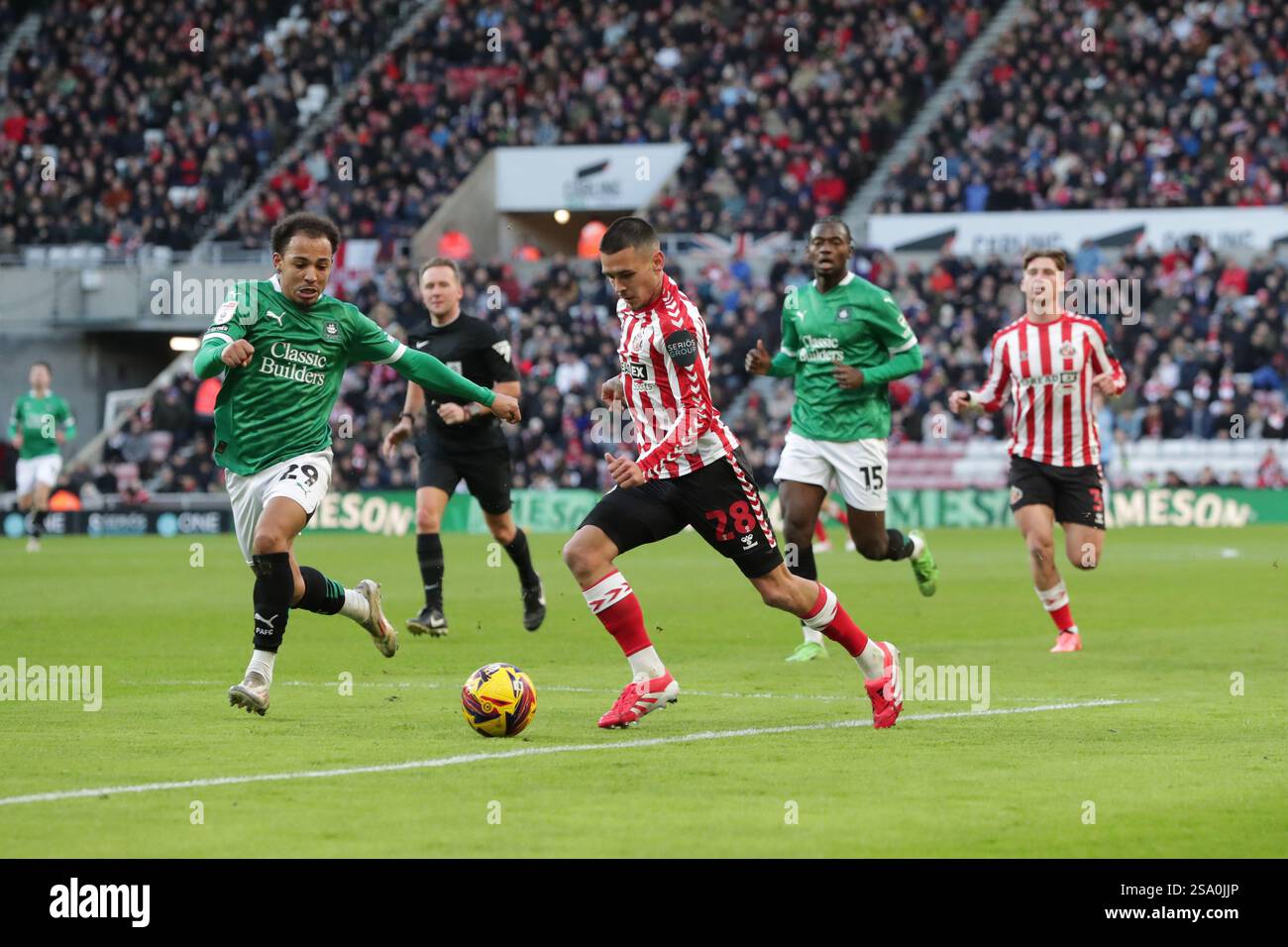 Enzo le Fee of Sunderland - Sunderland v Plymouth Argyle, Sky Bet ...
