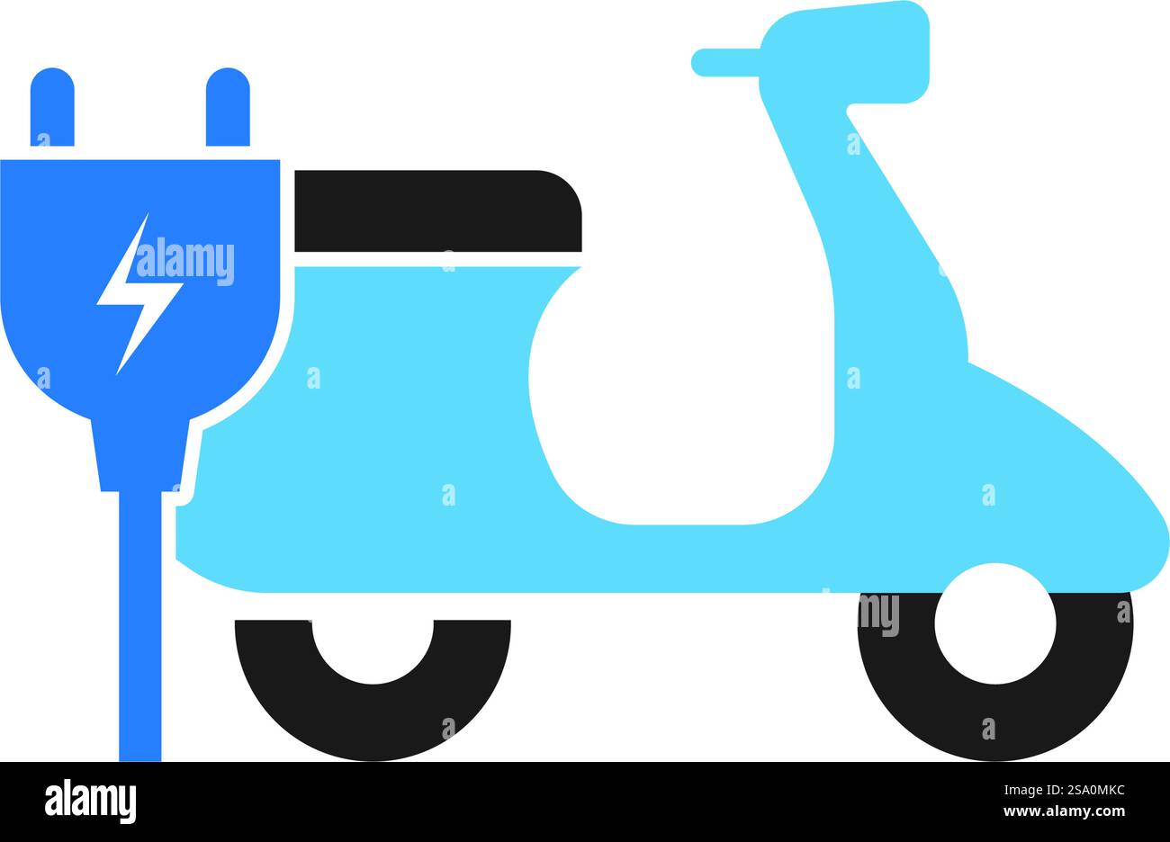Electric Motorbike Logo Icon flat design Stock Vector