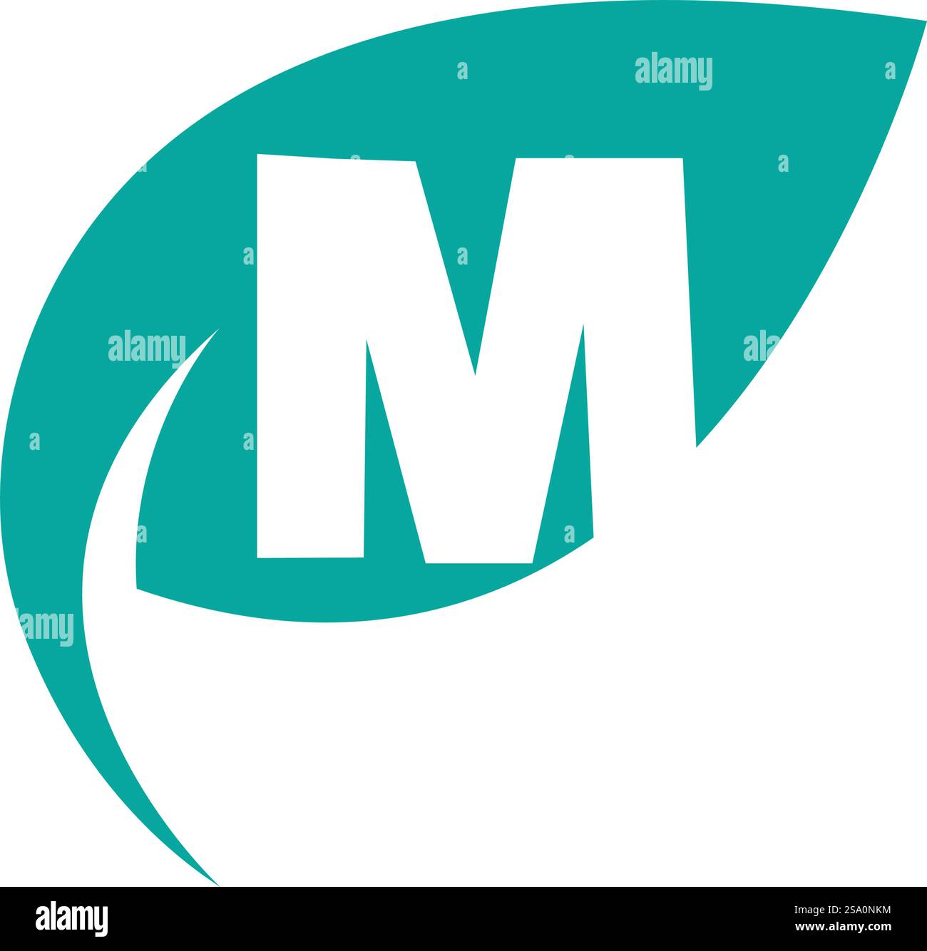 M Initial letter with green leaf logo vector flat design is a design ...