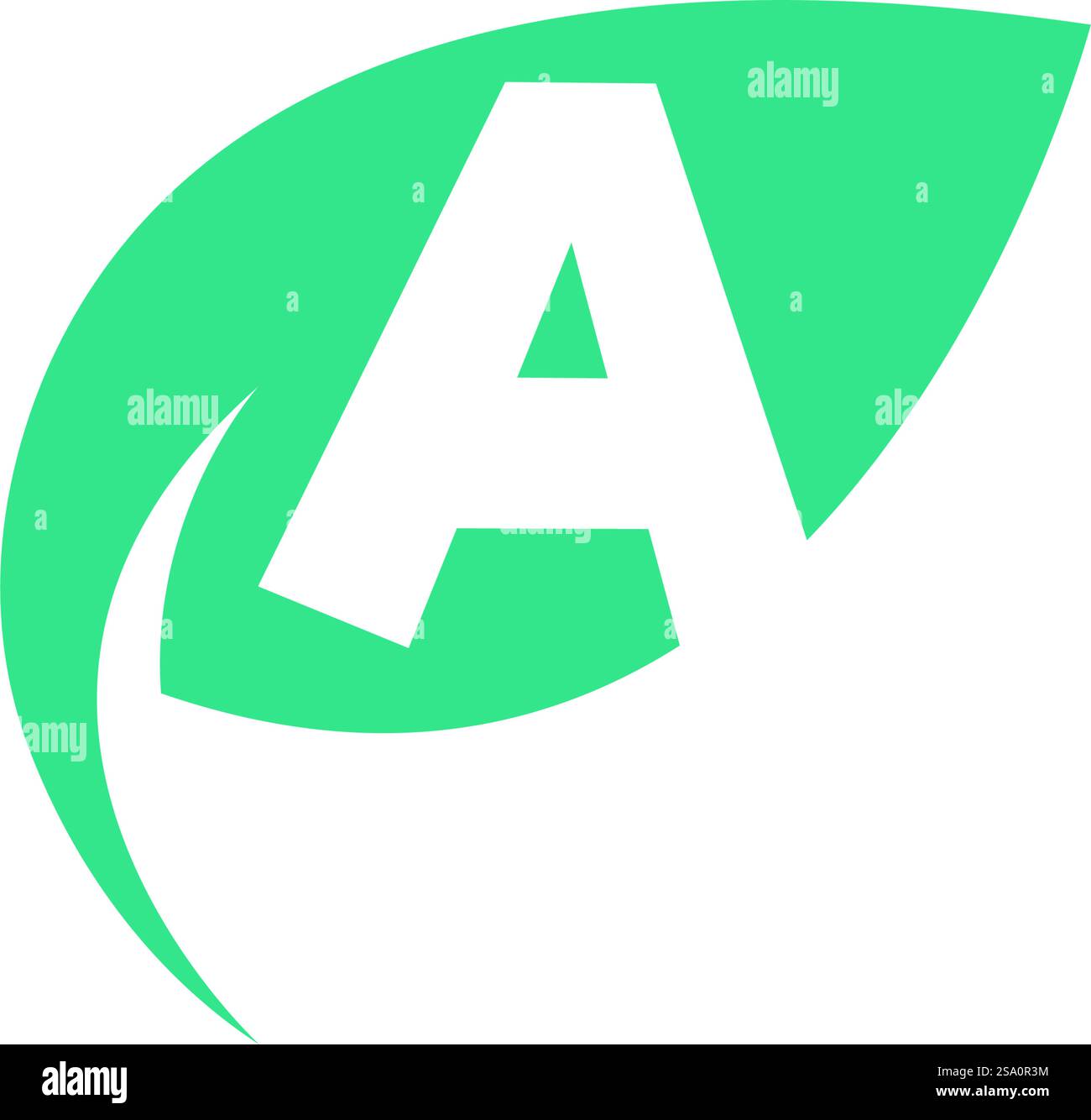A Initial letter with green leaf logo vector flat design is a design ...