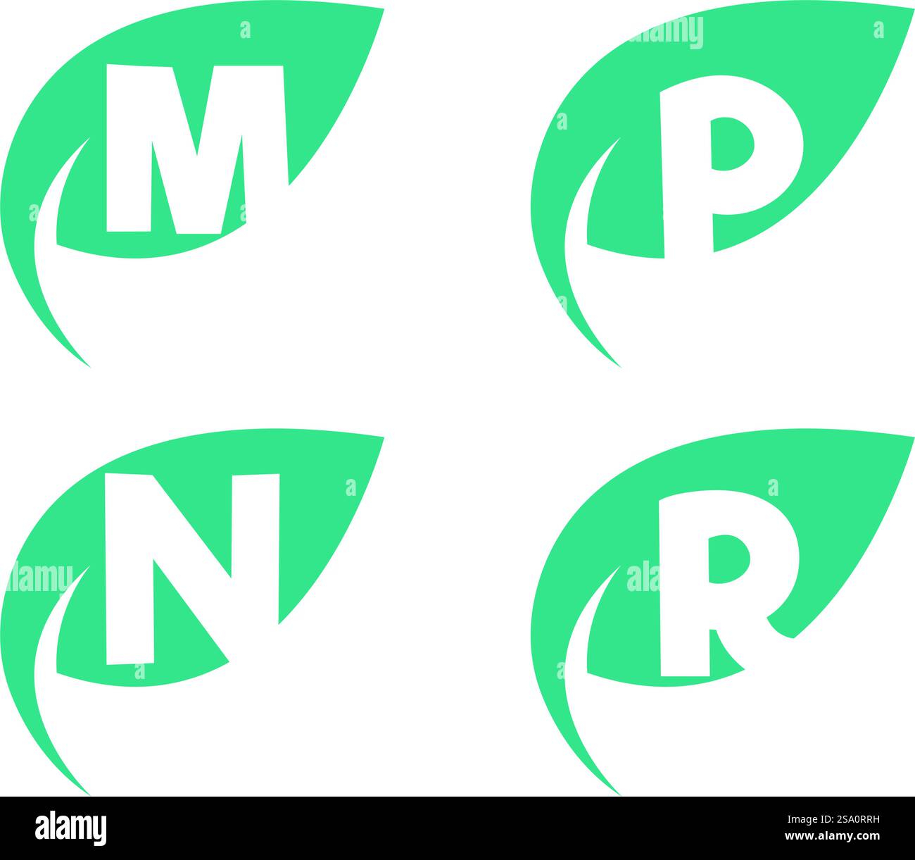 A Initial letter with green leaf logo vector flat design is a design ...