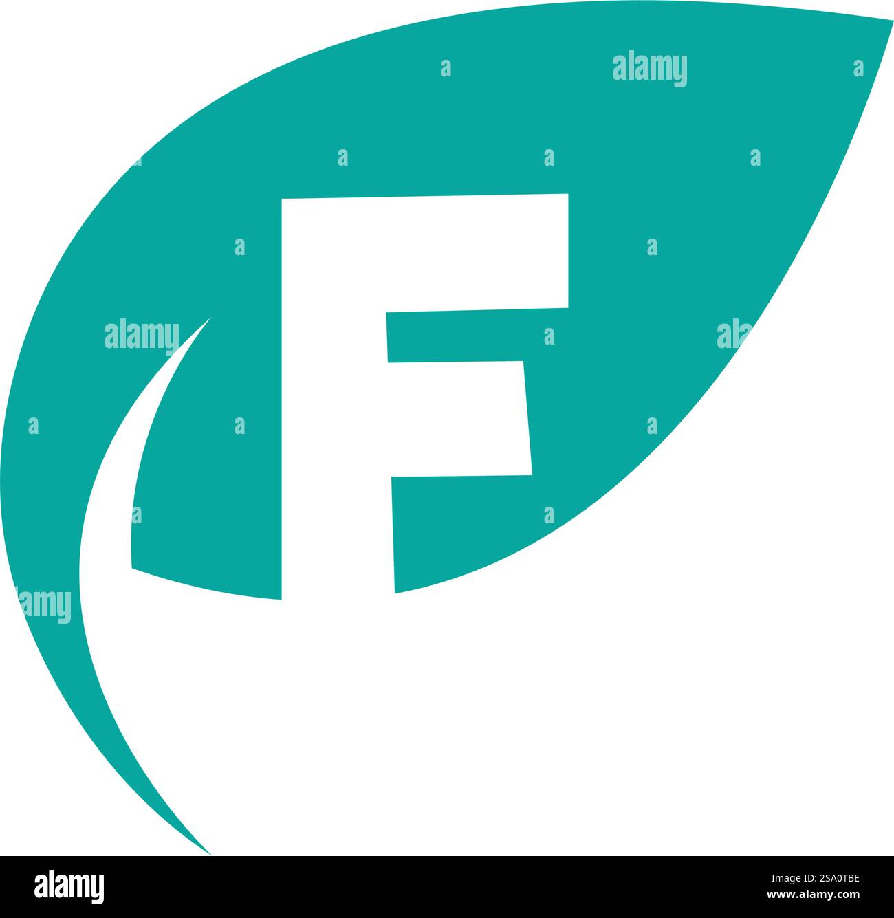 F Initial letter with green leaf logo vector flat design is a design ...