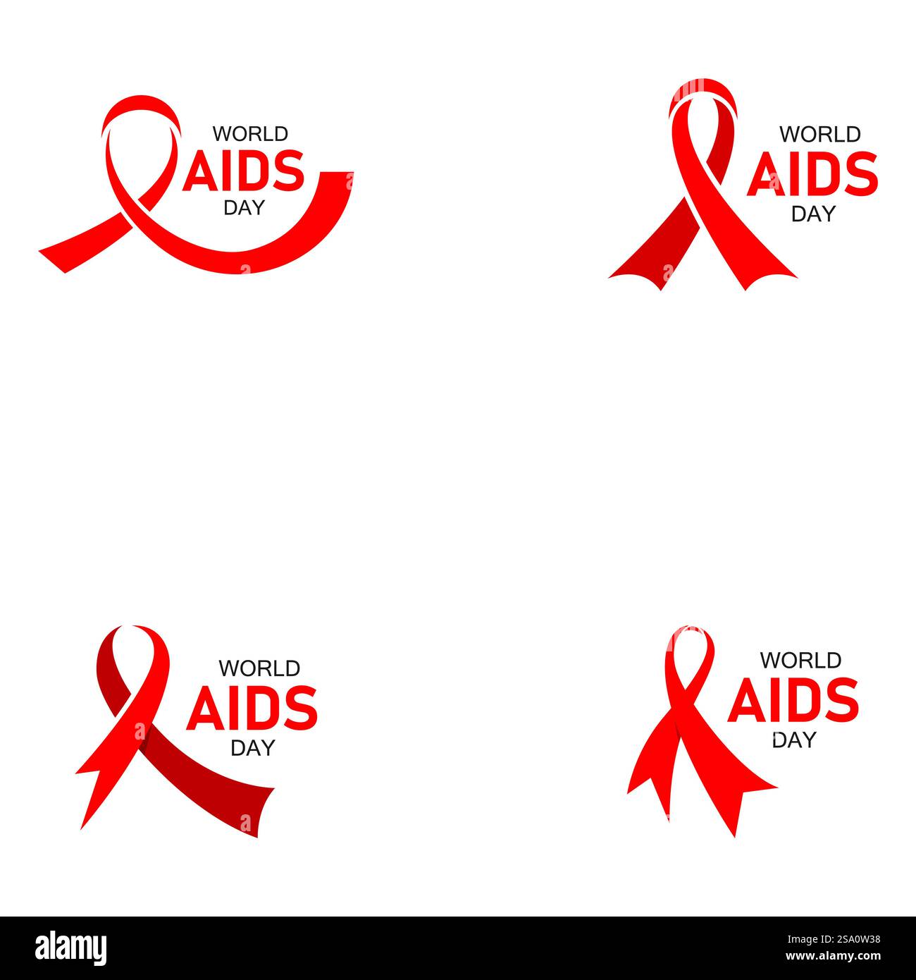 Aids awareness red ribbon silhouette hi-res stock photography and ...