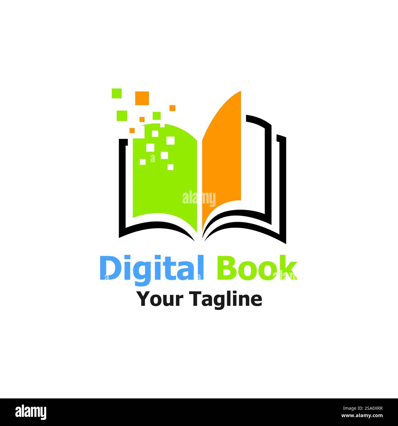 technology modern digital book logo vector icon illustration design ...
