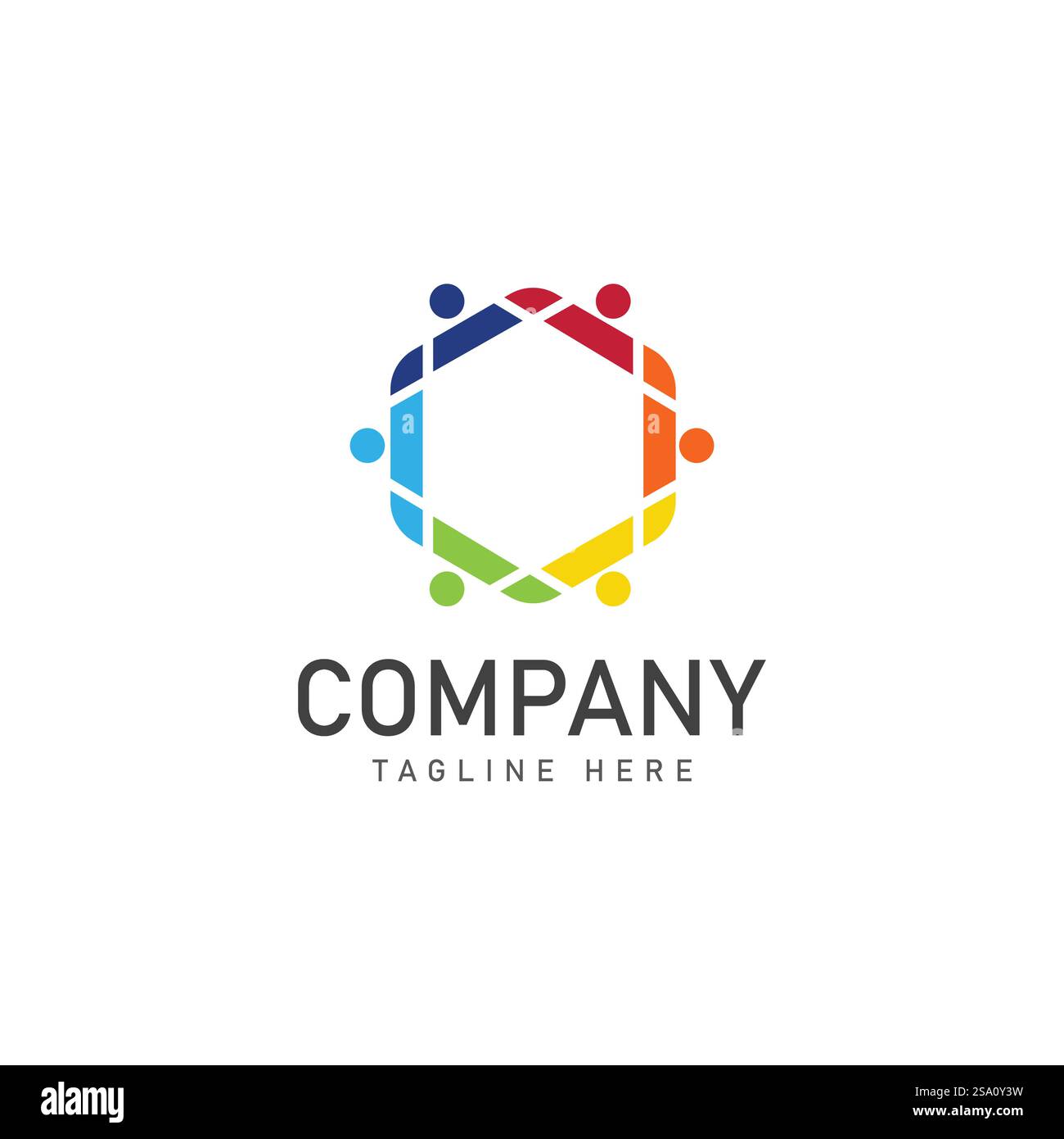 community logo design colorful with hexagon logo vector icon Stock ...