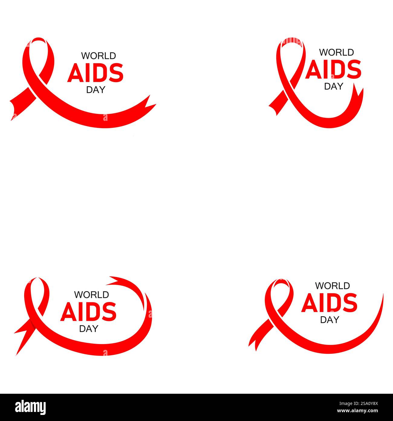 Aids awareness red ribbon silhouette hi-res stock photography and ...