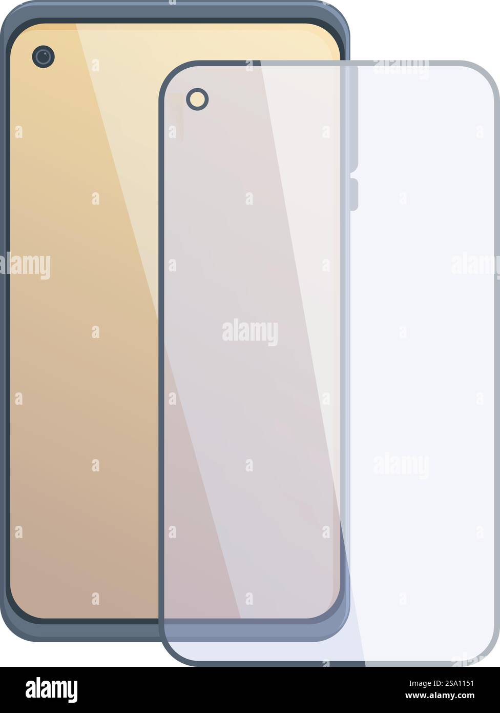 New phone protect glass icon cartoon vector. Security cell. Stroke ...