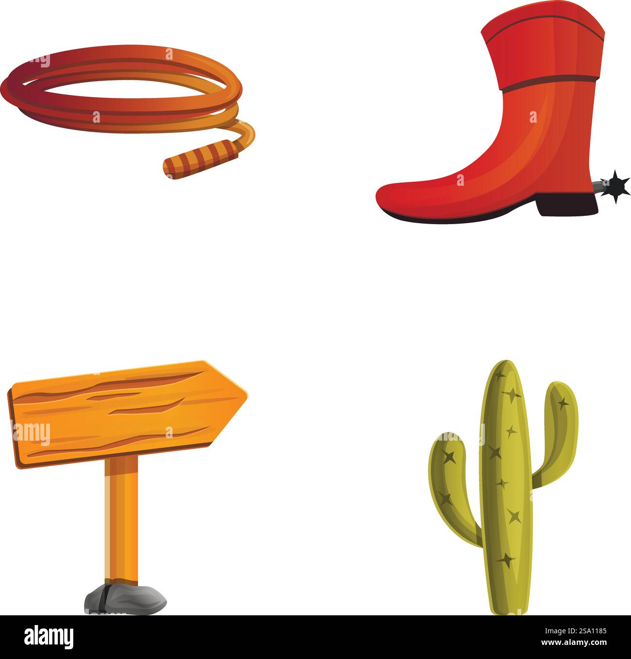Cowboy accessory icons set cartoon vector. Wild west. American old west ...