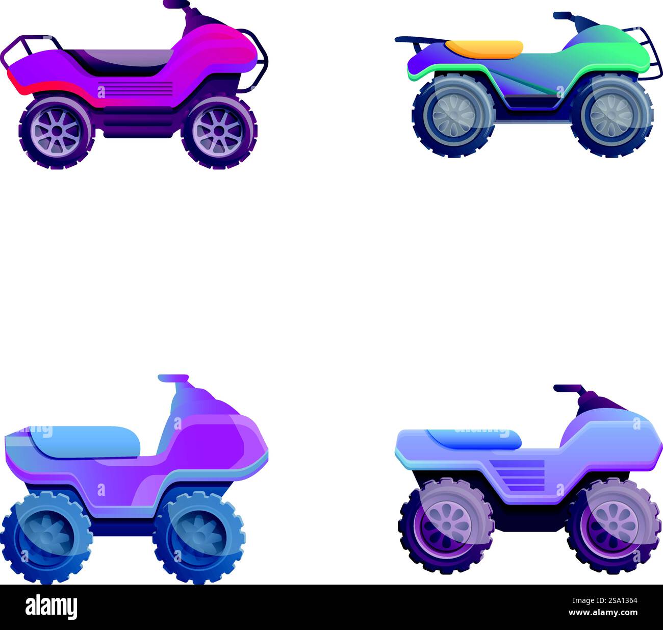 Atv icons set cartoon vector. All terrain vehicle. Extreme sport ...