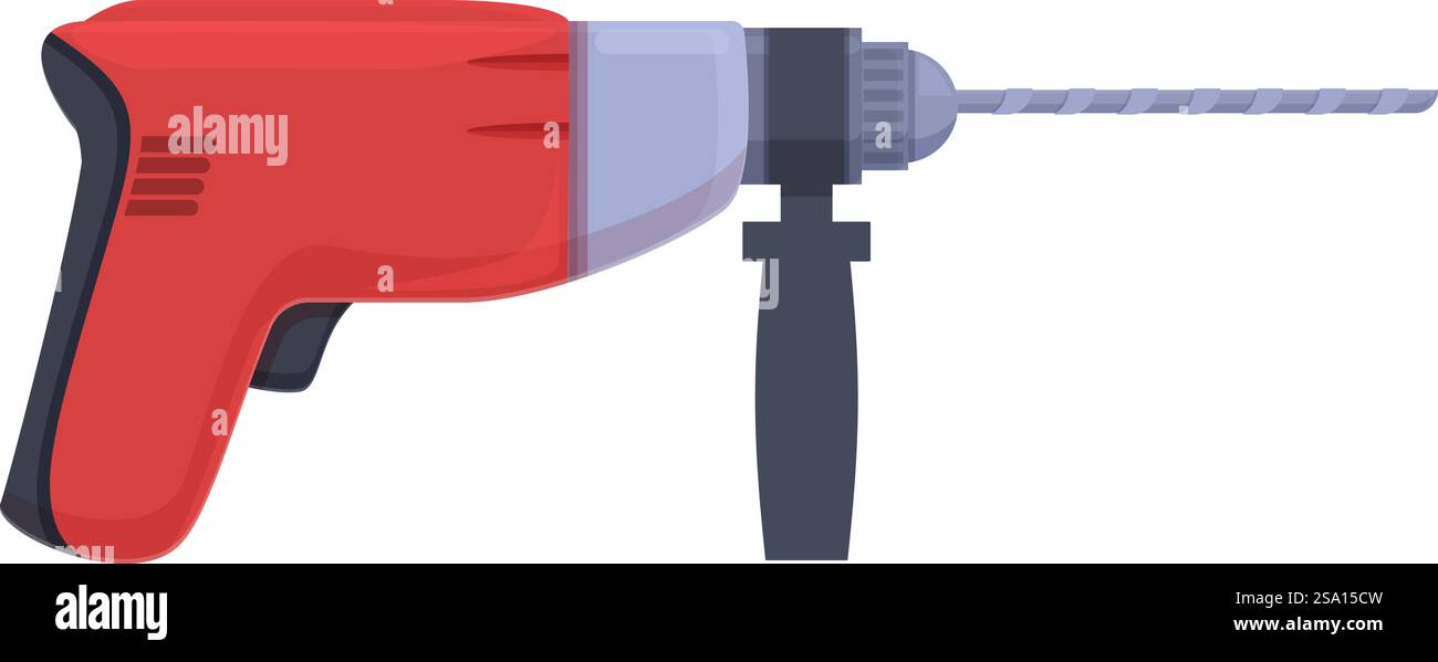 Electric hammer equipment icon cartoon vector. Machine tool. Power ...