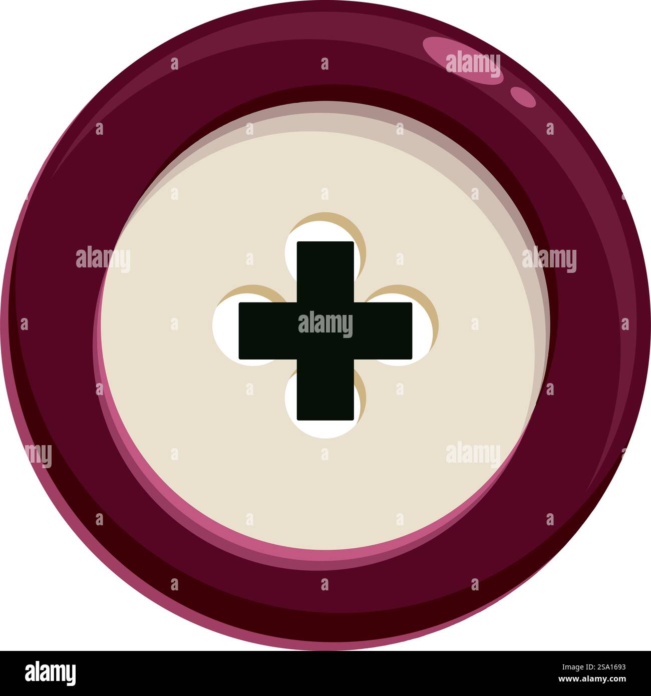 Round craft button icon cartoon vector. Cute colorful rivet. Art ...