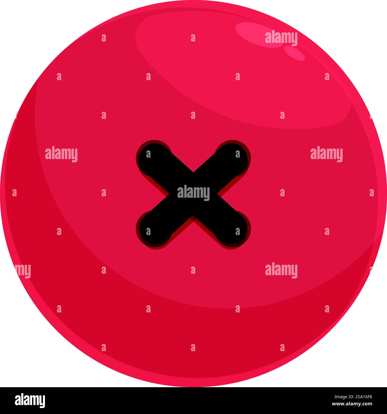 Red round button icon cartoon vector. Classic shirt. Fabric textile ...
