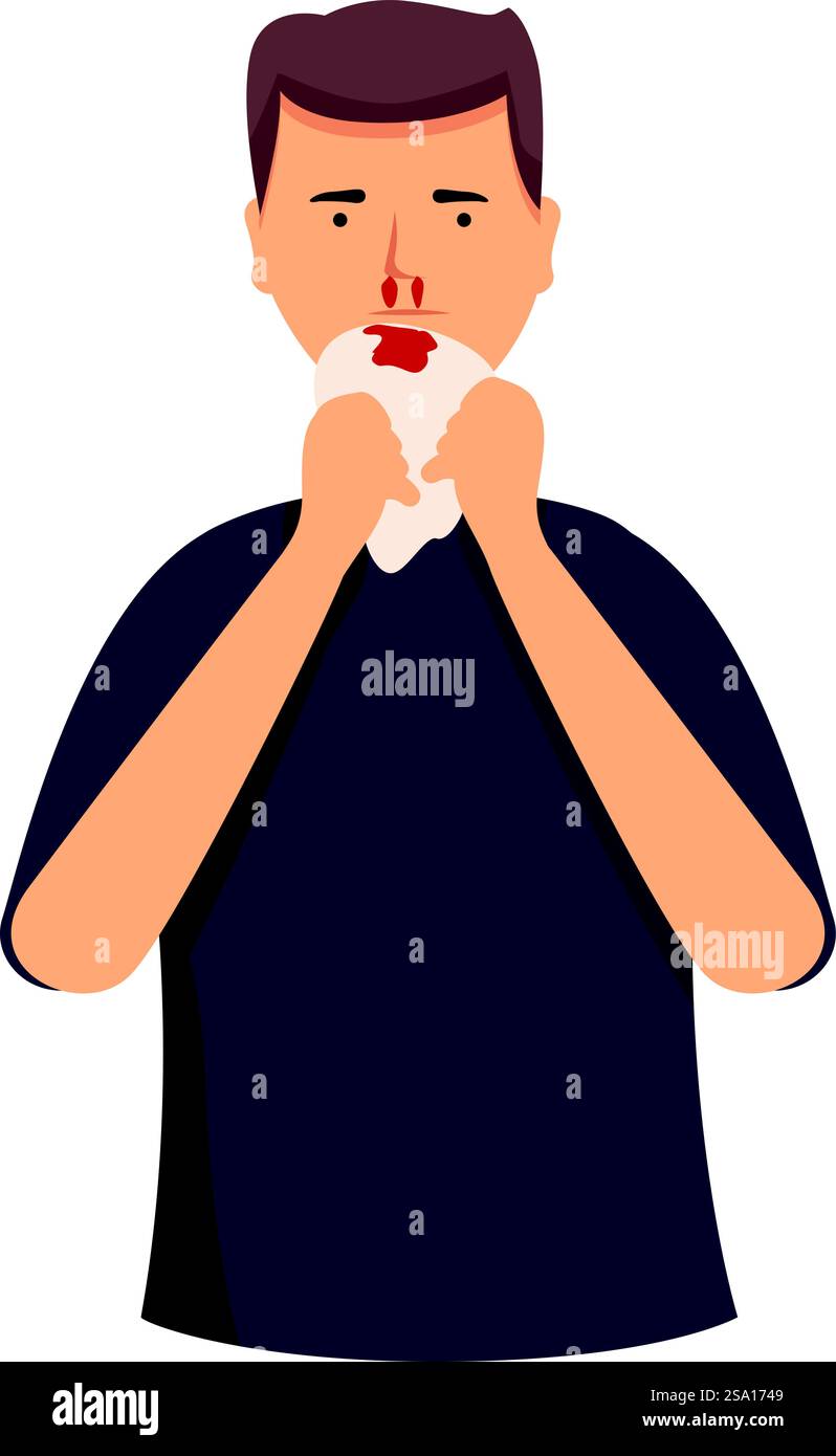 Unwell body pain icon cartoon vector. Medical face. Nose lady. Unwell ...