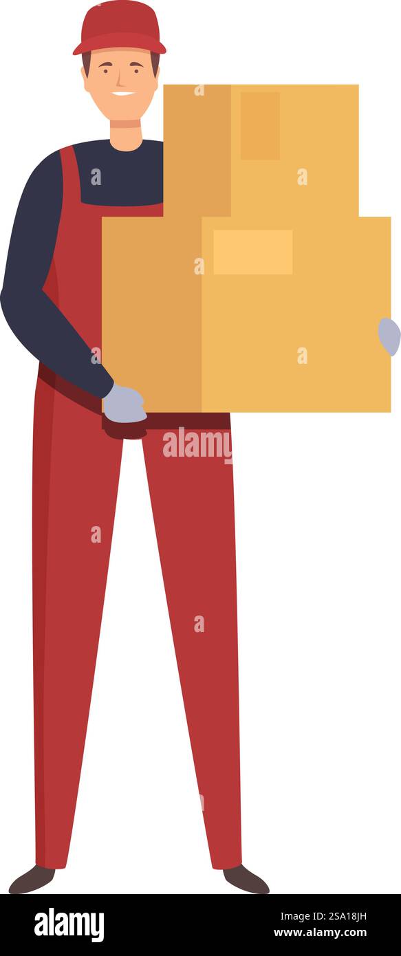 Cargo cart box icon cartoon vector. House supplier. Inventory manager ...