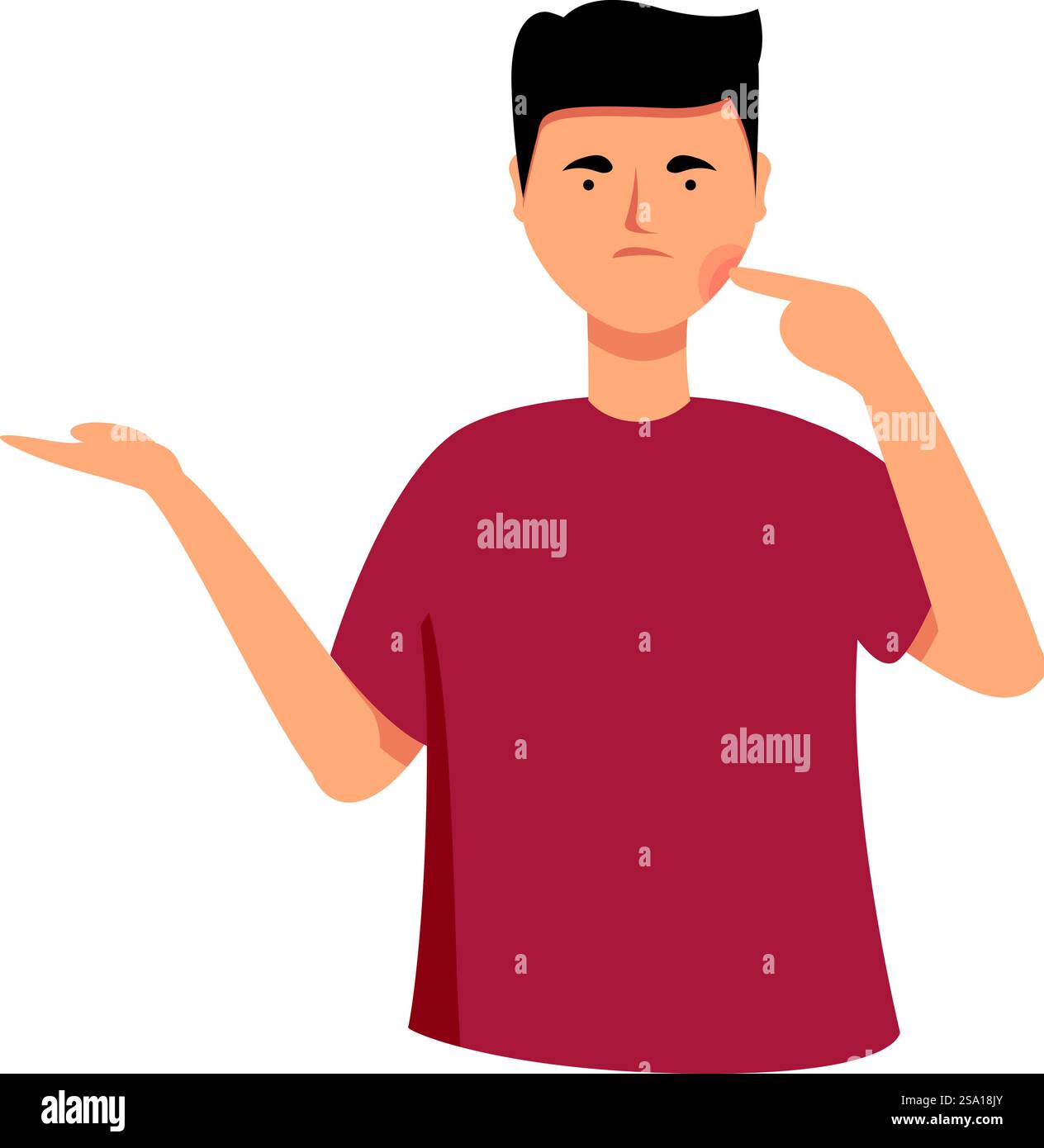 Male indicates dental problem icon cartoon vector. Toothache mouth ...