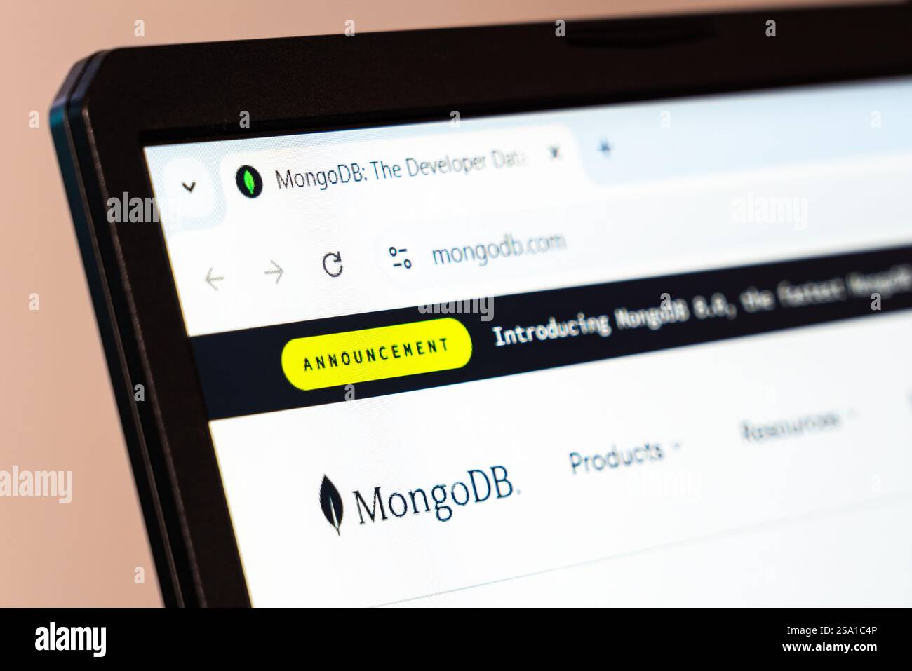 New York, USA - January 26, 2025: MongoDB website homepage displaying ...
