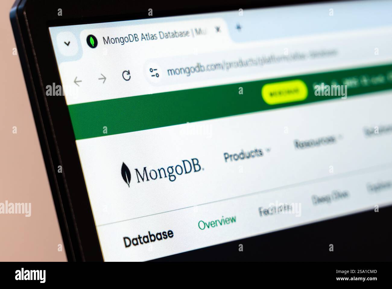 New York, USA - January 26, 2025: MongoDB website homepage displaying ...