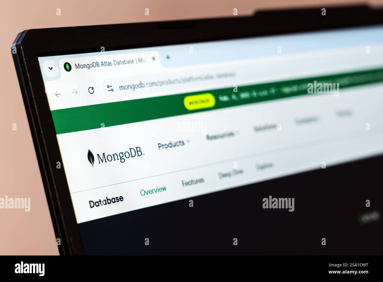 New York, USA - January 26, 2025: MongoDB website homepage displaying ...