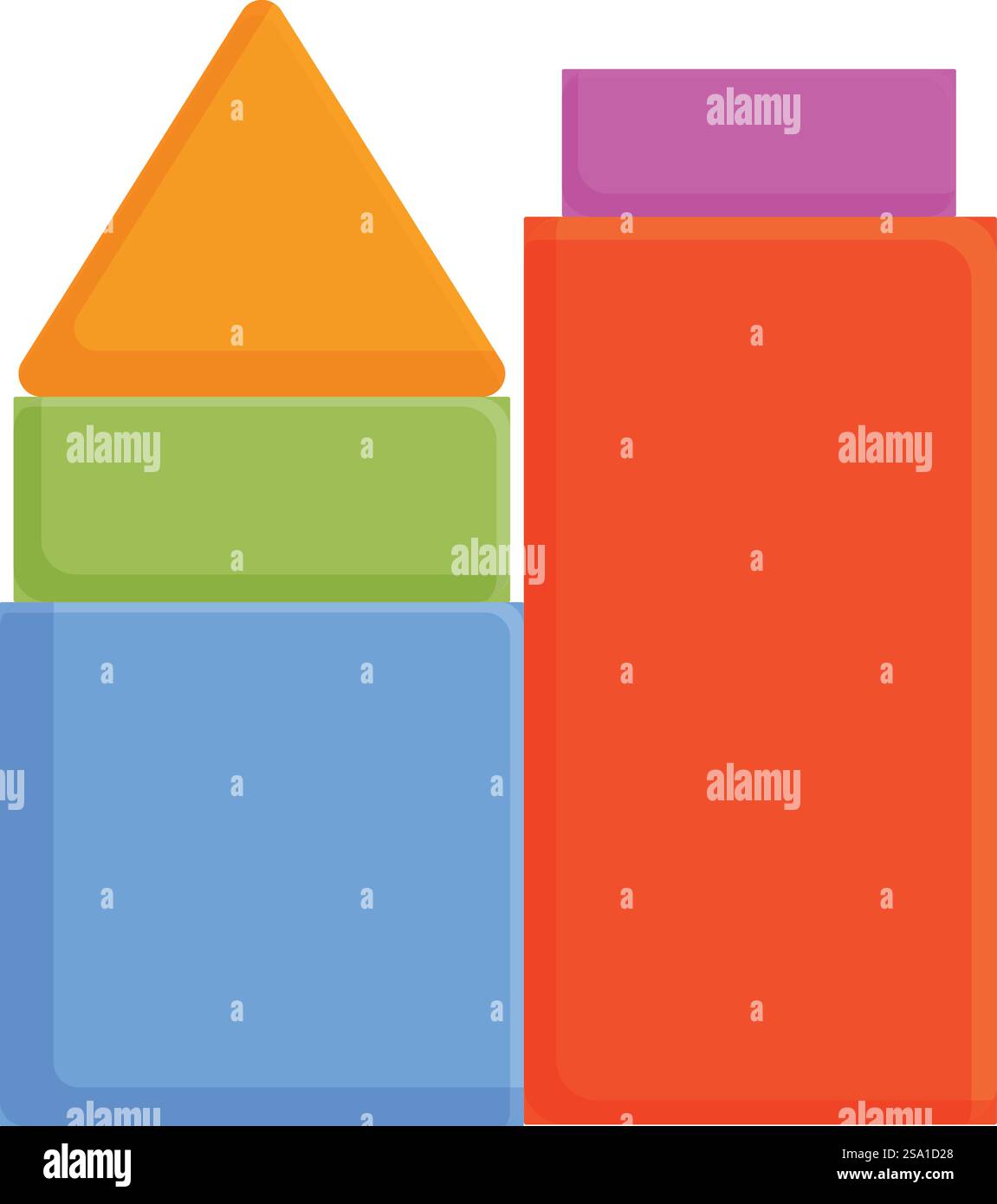 Red tower blocks icon cartoon vector. Wooden game piece. Children ...