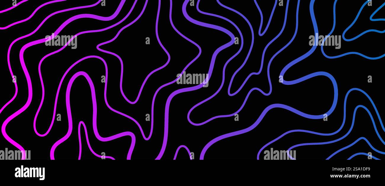 Futuristic neon abstract topography background Stock Vector