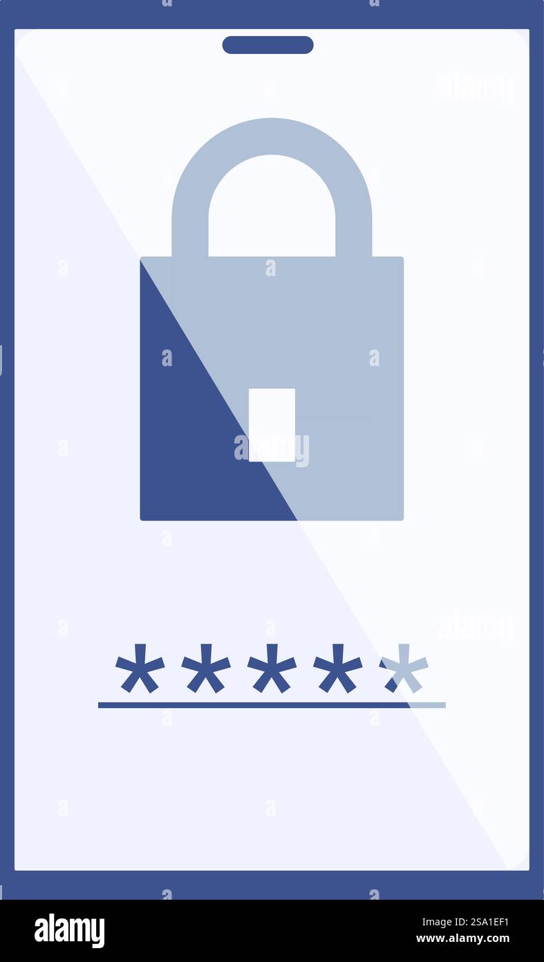 Phone password control icon cartoon vector. Digital block. Media access ...