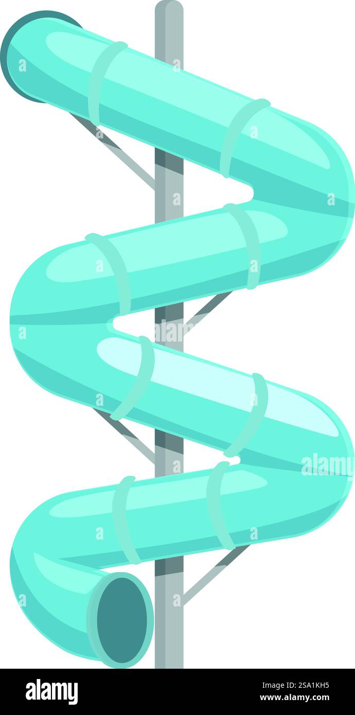 Slide water tube icon cartoon vector. Plastic aqua summer. Beach party ...