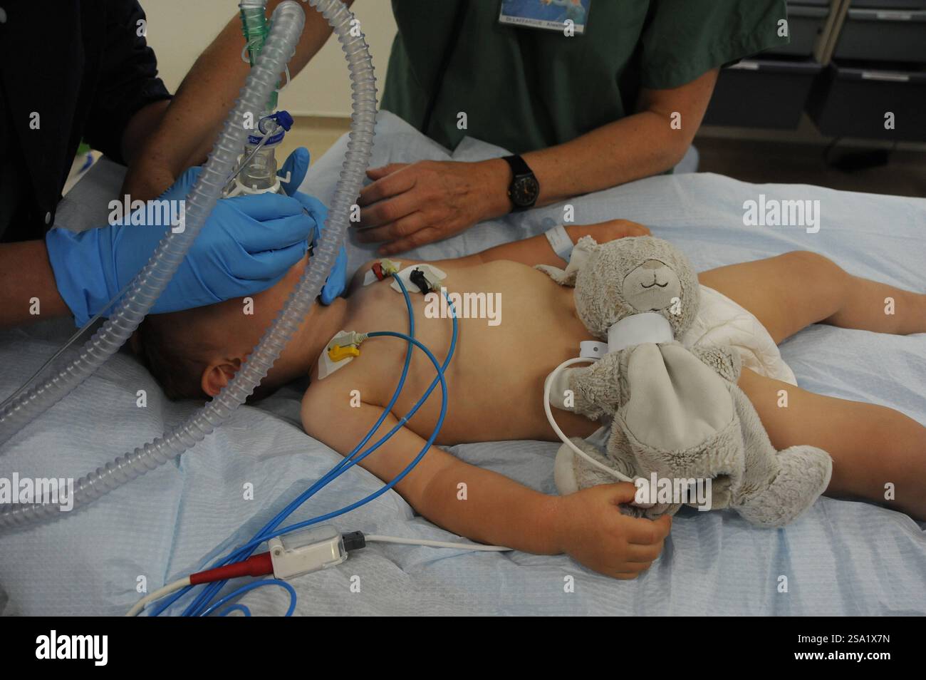 General anesthesia of a child in the operating room hi-res stock ...