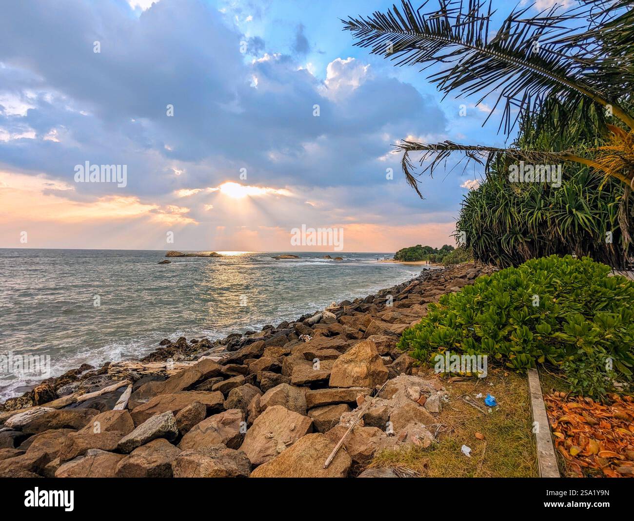 Sunset Beach View Sri lanka - Smartphone Captured Stock Image