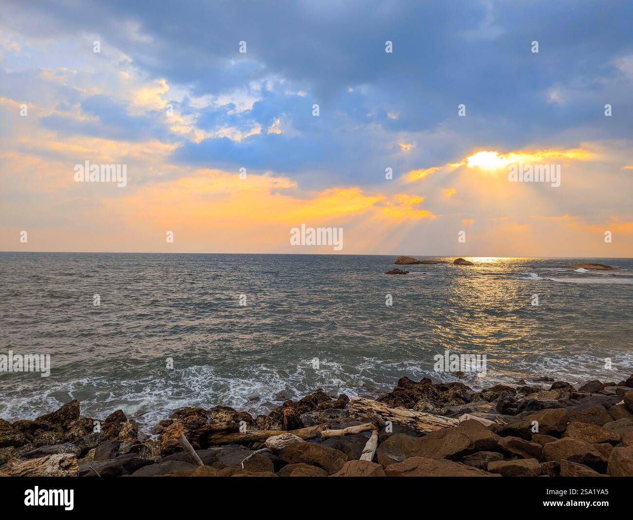 Sunset Beach View Sri lanka - Smartphone Captured Stock Image