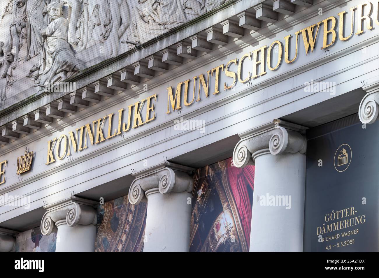 Detail of the Royal Opera Theater at place de la Monnaie, Brussels city ...
