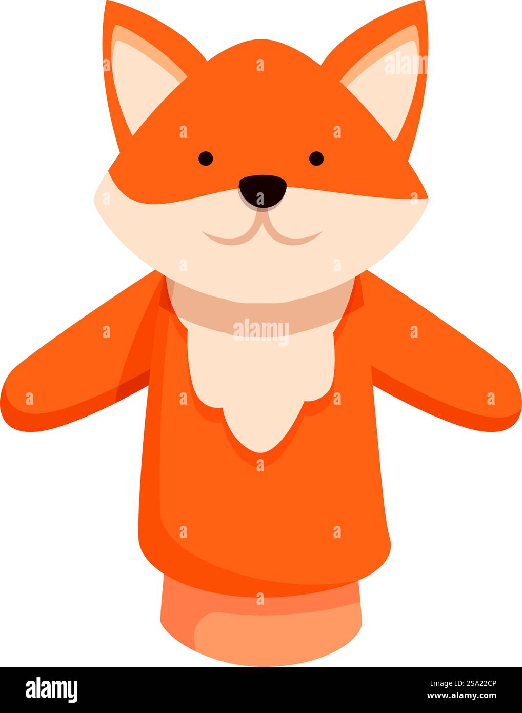 Cute fox handle doll icon cartoon vector. Puppet toy. Actor marionette ...