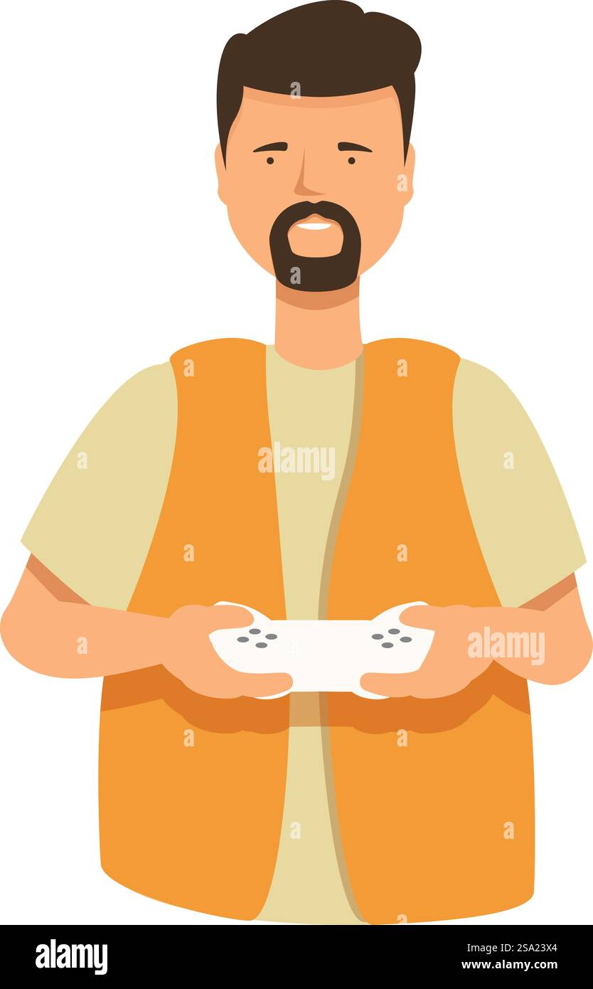 Gamer online controller icon cartoon vector. Play video game. Sit ...