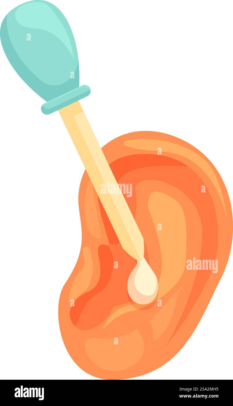 Ear lubricant icon cartoon vector. Medical liquid. Infection disease ...