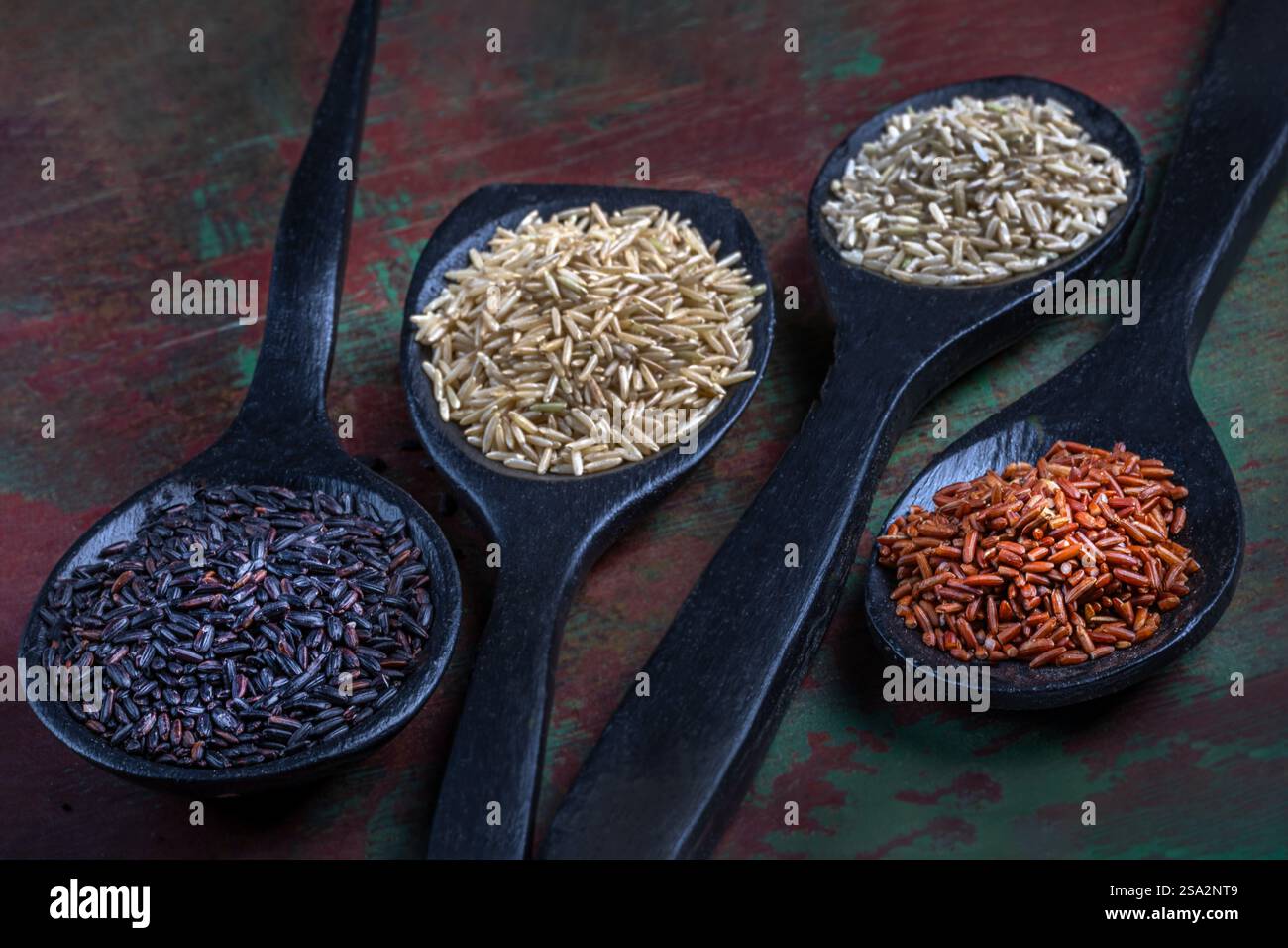 Four kinds of rice Stock Photo - Alamy
