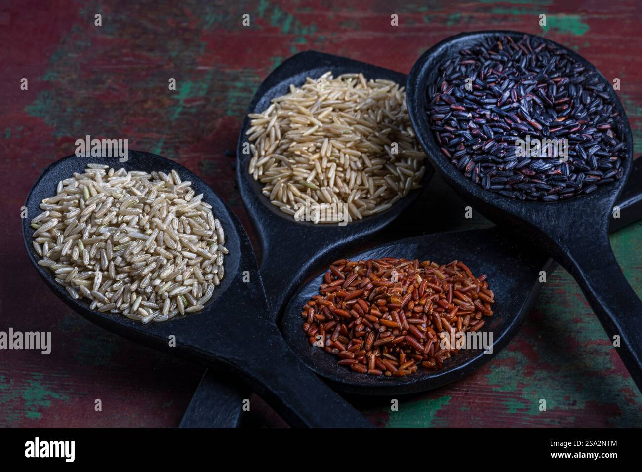 Four kinds of rice Stock Photo - Alamy