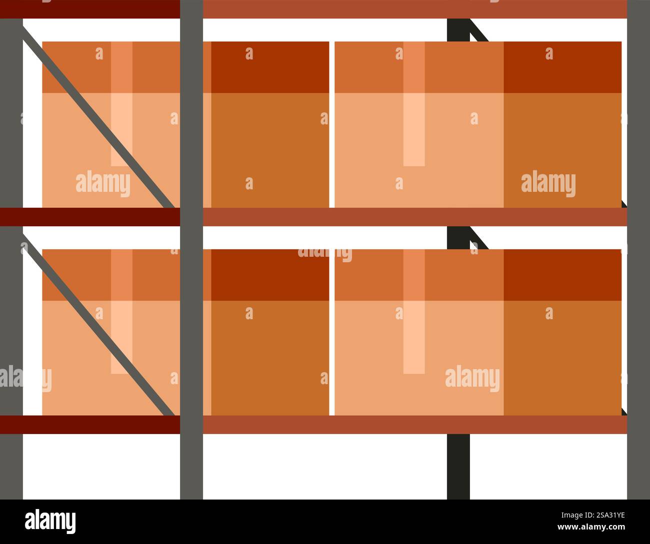 Full rack of boxes icon cartoon vector. Seller sale. Shop stock center ...