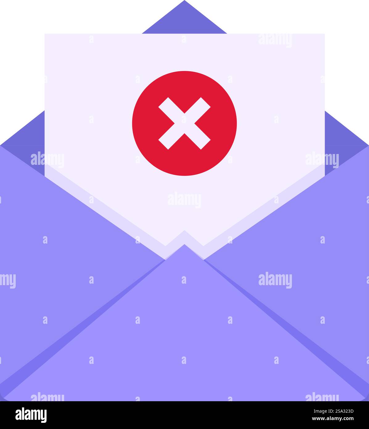 Illustration of a red cross email error notification icon symbolizing ...