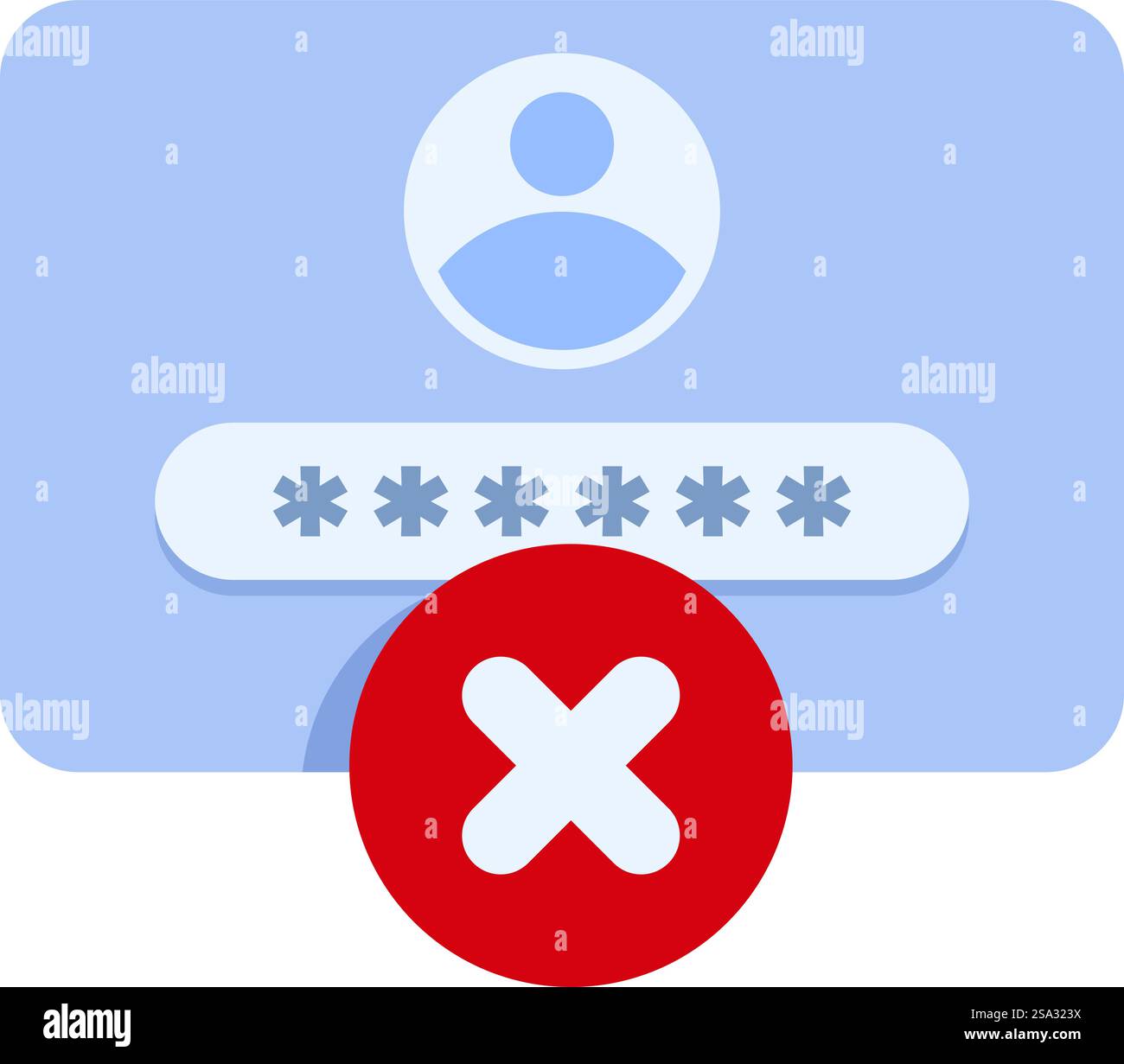 Wrong password icon cartoon vector. Security login. Modern data account. Wrong password icon cartoon vector. Security login Stock Vector
