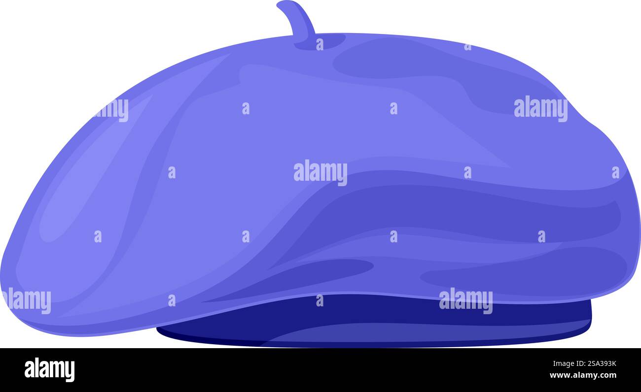 Vector graphic of a stylish purple beret, iconic french fashion ...